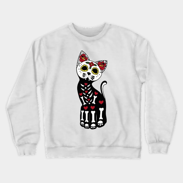 Dia de los muerto gato Crewneck Sweatshirt by HooliganzArt